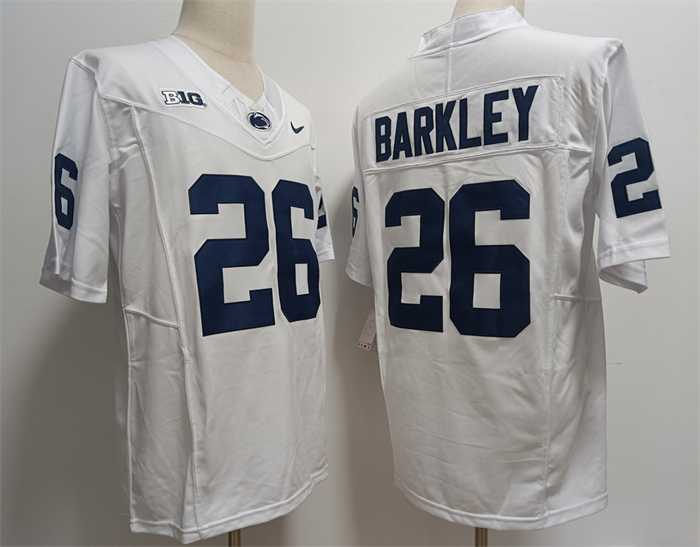 Mens Penn State Nittany Lions #26 Saquon Barkley White Stitched Jersey